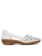 Półbuty damskie - Rieker Półbuty 41356-80 Biały - miniaturka - grafika 1