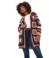 Swetry damskie - Joe Browns Damski szydełkowany kardigan z kapturem od krawędzi do krawędzi, niebieski, duży (16-18), NIEBIESKI, L - miniaturka - grafika 1