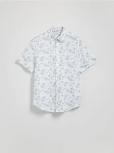 Reserved - Wzorzysta koszula regular fit - biały - Koszule męskie - miniaturka - grafika 1