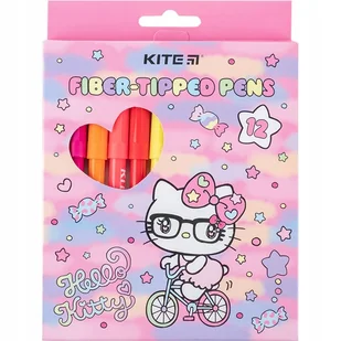 Markery Flamastry Pisaki 12 sztuk 12 kolorów Hello Kitty Kite - Przybory szkolne - miniaturka - grafika 1