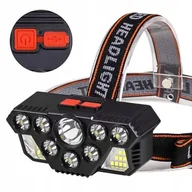 Latarki - Latarka Czołówka 20 LED COB USB 4 Tryby Taktyczna - miniaturka - grafika 1