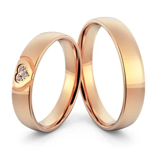 Obrączki ślubne z sercem i brylantami - Au-1193 - Obrączki ślubne - miniaturka - grafika 5