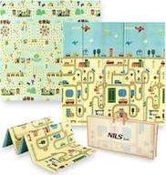 Maty edukacyjne - Mata dziecięca składana Nils Fun City rozmiar 195 x 180 cm - miniaturka - grafika 1