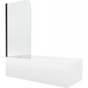 Wanny - Mexen Vega wanna prostokątna 160 x 70 cm z obudową i parawanem 1-skrzydłowym 70 cm, transparent, czarny - miniaturka - grafika 1