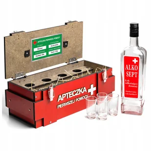 Prezent na urodziny 18-99 skrzynka na alkohol Apteczka DLA TATY KOLEGI MĘŻA - Zestawy upominkowe - miniaturka - grafika 1