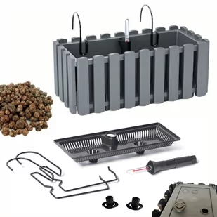 Skrzynka na balustradę DDEF400W Doniczka balkonowa + Keramzyt 1l - Donice - miniaturka - grafika 1