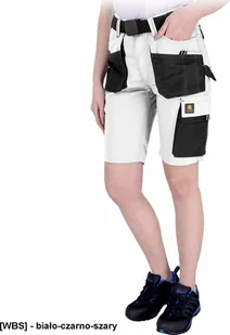 R.E.I.S. OX-FIO-TS - Spodnie ochronne do pasa FIO z krótkimi nogawkami, damskie - biało-czarno-szary S - Spodnie sportowe damskie - miniaturka - grafika 1