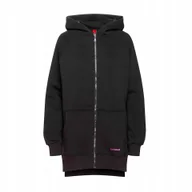 Bluzy damskie - BLUZA damska z KAPTUREM rozpinana DRESOWA długa CAMPUS oversize L/XL - miniaturka - grafika 1