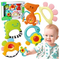 Gryzaki dla dzieci - HOLA Zestaw grzechotek grzechotka gryzak dino dinozaur 5 sztuk - miniaturka - grafika 1