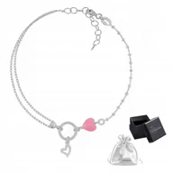 Bransoletki - Bransoletka srebrna pr. 925 Rodowana Bransoletka Celebrytka SERCA Dla Niej - miniaturka - grafika 1