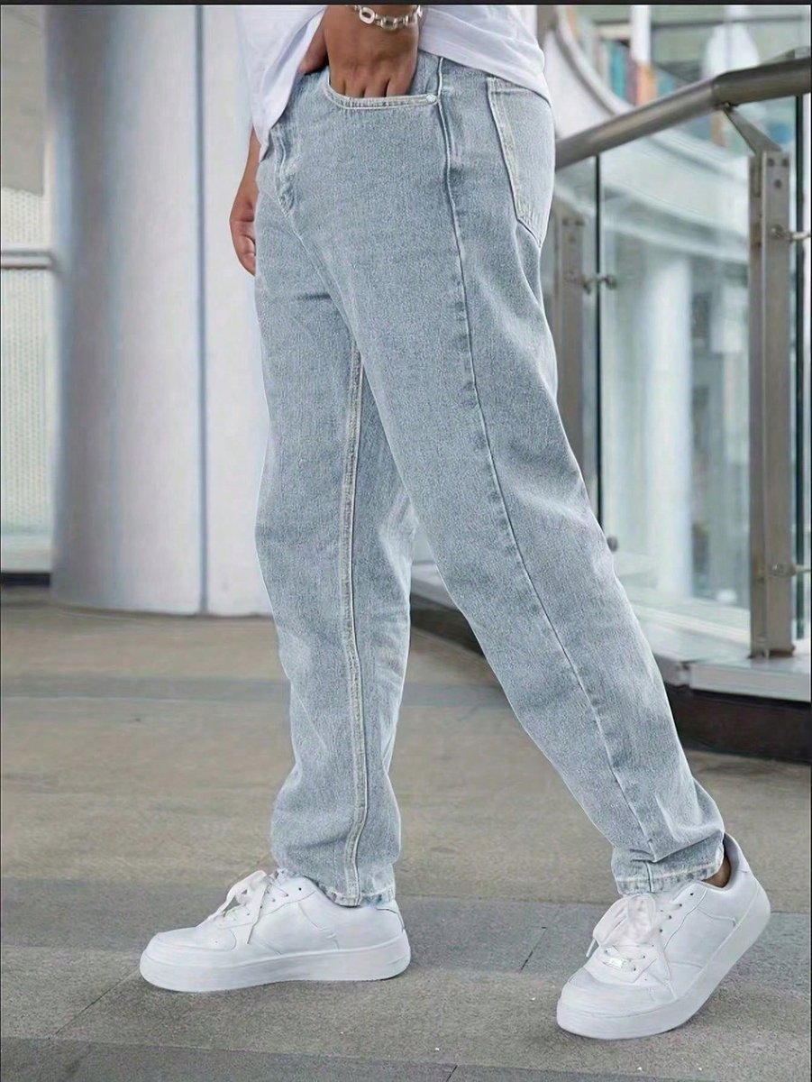 SHEIN JEANSY MĘSKIE PROSTE MELANŻOWE NA CO DZIEŃ CASUAL S 1MA