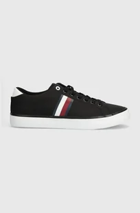 Tommy Hilfiger tenisówki TH HI VULC LOW STRIPES MESH męskie kolor czarny FM0FM04946 - Trampki męskie - miniaturka - grafika 1