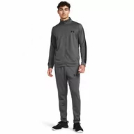 Koszulki sportowe męskie - Męski dres komplet treningowy Under Armour UA Rivel Knit Track Suit - szary - UNDER ARMOUR - miniaturka - grafika 1