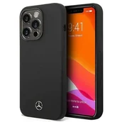 Etui i futerały do telefonów - Mercedes Nakładka do iPhone 14 Pro Max 6,7" MEHMP14XSILBK czarna hardcase Silicone Line Magsafe - miniaturka - grafika 1
