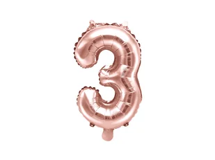PartyDeco Balon foliowy cyfra 3, 14", różowe złoto FB10M-3-019R - Balony i akcesoria - miniaturka - grafika 3