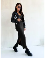 Sukienki - Dopasowana maxi sukienka na ramiączkach YELENA - czarna - miniaturka - grafika 1