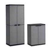 Pozostałe meble ogrodowe - Jolly set cabinet high + low grey/black kod: BK-012092 - miniaturka - grafika 1