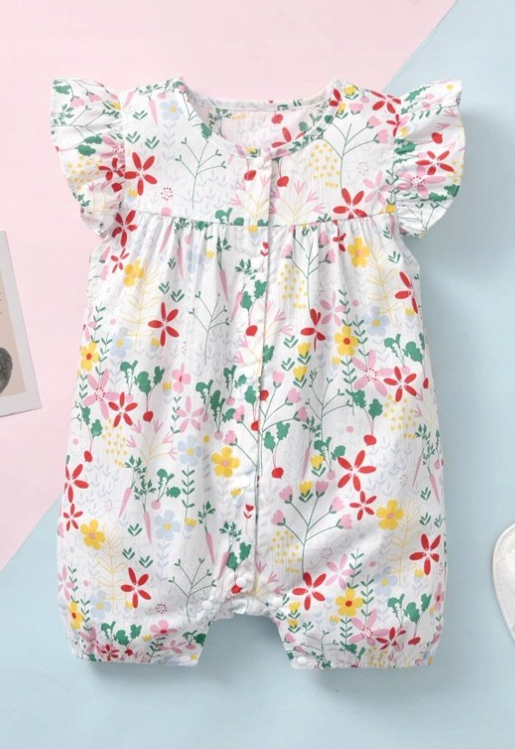 SHEIN KOMBINEZON W KWIATY BAWEŁNA NA LATO 80 VUP