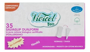 Vivicot Bio Vivicot Bio Wkładki Higieniczne Dualform Z Organicznej Bawełny Niebielone Chlorem Kompostowalne 35szt - Wkładki higieniczne - miniaturka - grafika 1