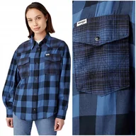 Koszule damskie - Wrangler BALOON SLEEVE SHIRT luźna koszula bawełniana damska w kratę XS - miniaturka - grafika 1