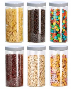 6x Słoik Plastikowy PET Pojemniki 1,5l na Mąkę Żywność Pojemnik 1500ml Z50 - Pojemniki kuchenne - miniaturka - grafika 1