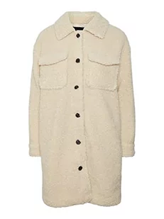 VERO MODA Damski płaszcz Vmkyliefilucca Teddy Coat Boos, owsianka, M - Płaszcze damskie - miniaturka - grafika 1