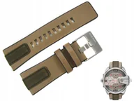 Akcesoria do zegarków - Pasek DIESEL DZ7375 brązowy skórzany 28 mm - miniaturka - grafika 1