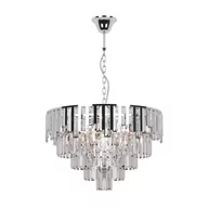 Lampy sufitowe - Kaja Cameron lampa wisząca 8x40W srebrny/kryształ K-8177 - miniaturka - grafika 1