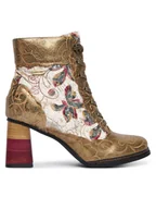 Botki damskie - Laura Vita Trzewiki Idcano 06 Złoty - miniaturka - grafika 1
