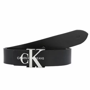 Paski - Calvin Klein Jeans Jeans Skórzany pasek black 95 cm - grafika 1