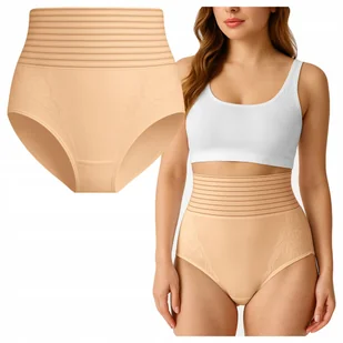 Majtki Wyszczuplające Bawełniane Modelujące POPORODOWE kolor ECRU - Majtki damskie - miniaturka - grafika 1