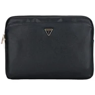 Torby na laptopy - Torba Guess Sleeve 14" Grained Zipper Pocket Triangle Logo czarny - miniaturka - grafika 1