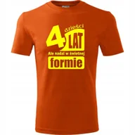 Koszulki męskie - Męska Koszulka Nadruk 40 lat i nadal w świetnej formie na Prezent Urodziny pomarańczowy XL - miniaturka - grafika 1