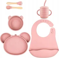 Zestawy naczyń dla dzieci - BEBEKADOR Zestaw silikonowych naczyń Panda Baby - 6 elementów z przyssawką - miniaturka - grafika 1