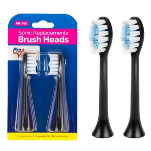 ProMedix ZESTAW ZAPASOWYCH SZCZOTECZEK DO PR-740, 2 SZT. CZARNE PR-745 B PR-745 B - Końcówki do szczoteczek elektrycznych - miniaturka - grafika 1