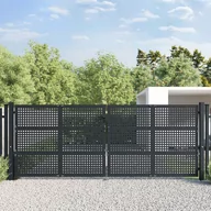 Bramy garażowe - vidaXL Brama ogrodowa, antracytowa, 400x175 cm, stal - miniaturka - grafika 1