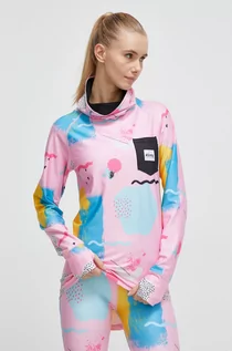 Bielizna sportowa damska - Eivy longsleeve funkcyjny Icecold Gaiter kolor różowy - grafika 1