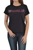 Koszulki i topy damskie - WRANGLER SS TEE BLACK CZARNY T-SHIRT DAMSKI - miniaturka - grafika 1