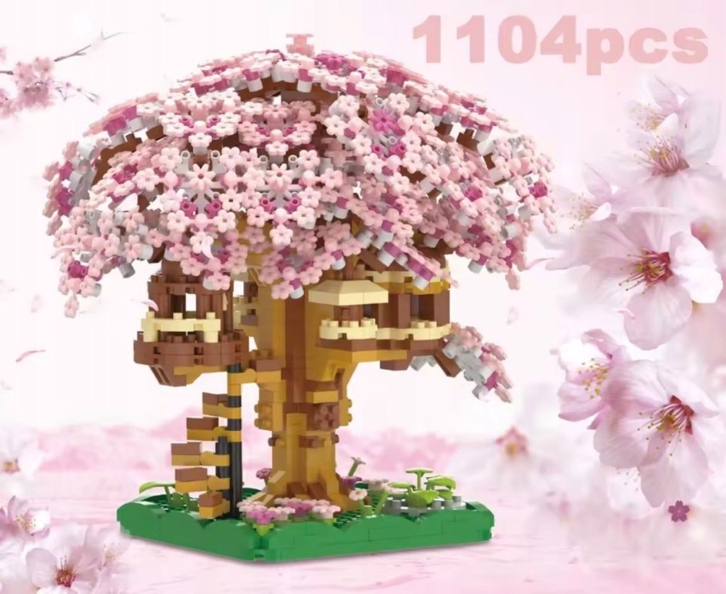 Klocki Domek Na Drzewie Wiśnia Japońska Drzewko Bonsai Sakura Prezent 1104s