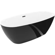 Wanny - Mexen Luvo Slim wanna wolnostojąca 170 x 75 cm, biała/czarna, przelew czarny - 52801707575-70 - miniaturka - grafika 1