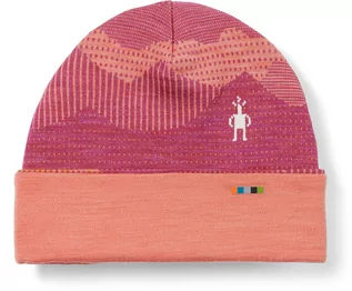 Czapki i chusty sportowe damskie - Smartwool Merino 250 Pattern Reversible Beanie Kids, różowy/pomarańczowy L/XL 2022 Czapki - grafika 1