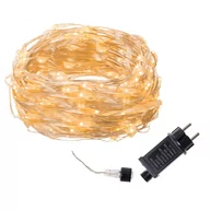 Oświetlenie świąteczne - SPRINGOS Lampki choinkowe  Lampki choinkowe 100 LED druciki mikro na prąd białe ciepłe UNIWERSALNY 28409-uniw - miniaturka - grafika 1