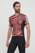 Koszulki męskie - adidas Performance t-shirt rowerowy kolor czerwony wzorzysty IN4591 - miniaturka - grafika 1