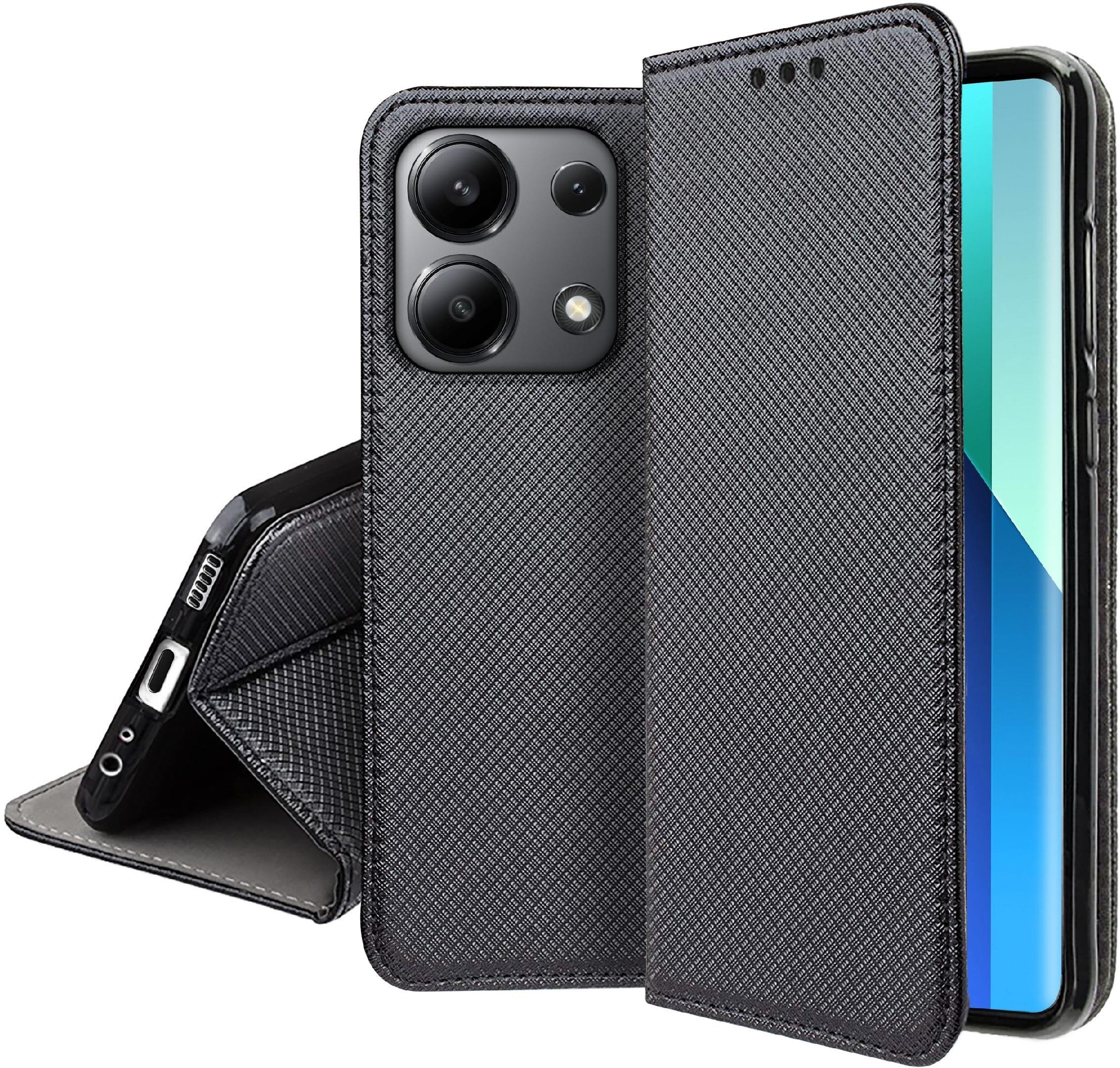 Etui do Xiaomi Redmi Note 13 Pro 4G SMART MAGNET CASE PORTFEL + SZKŁO 9H