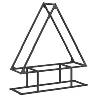 Wózki magazynowe - vidaXL Stojak na drewno opałowe, czarny, 80x25x90 cm - miniaturka - grafika 1