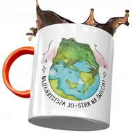 Kubki - Kubek Pomarańczowy na Urodziny 30 30ste 30-ste z Nadrukiem ze Zdjęciem+ Opakowanie na prezent (wzór 01) - miniaturka - grafika 1