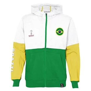 FIFA Męska bluza z kapturem Official World Cup 2022, z panelem bocznym, Youth, Brazil, Age 13-15, biała, bardzo duża, biały - Bluzy męskie - miniaturka - grafika 1