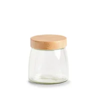 Pojemniki kuchenne - Szklany słoik ze szczelną pokrywką z bambusa, 950 ml - miniaturka - grafika 1