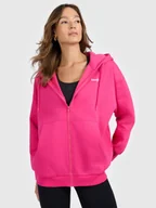 Bluzy damskie - 4F Bluza dresowa rozpinana z kapturem damska - różowa M - miniaturka - grafika 1