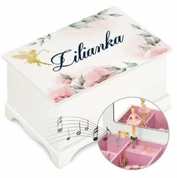 Szkatułka drewniana z pozytywką i nadrukiem dla dziewczynki na imieniny - Pozytywki dla dzieci Szkatułka drewniana z pozytywką i nadrukiem dla dziewczynki na imieniny - Pozytywki dla dzieci - miniaturka - grafika 1